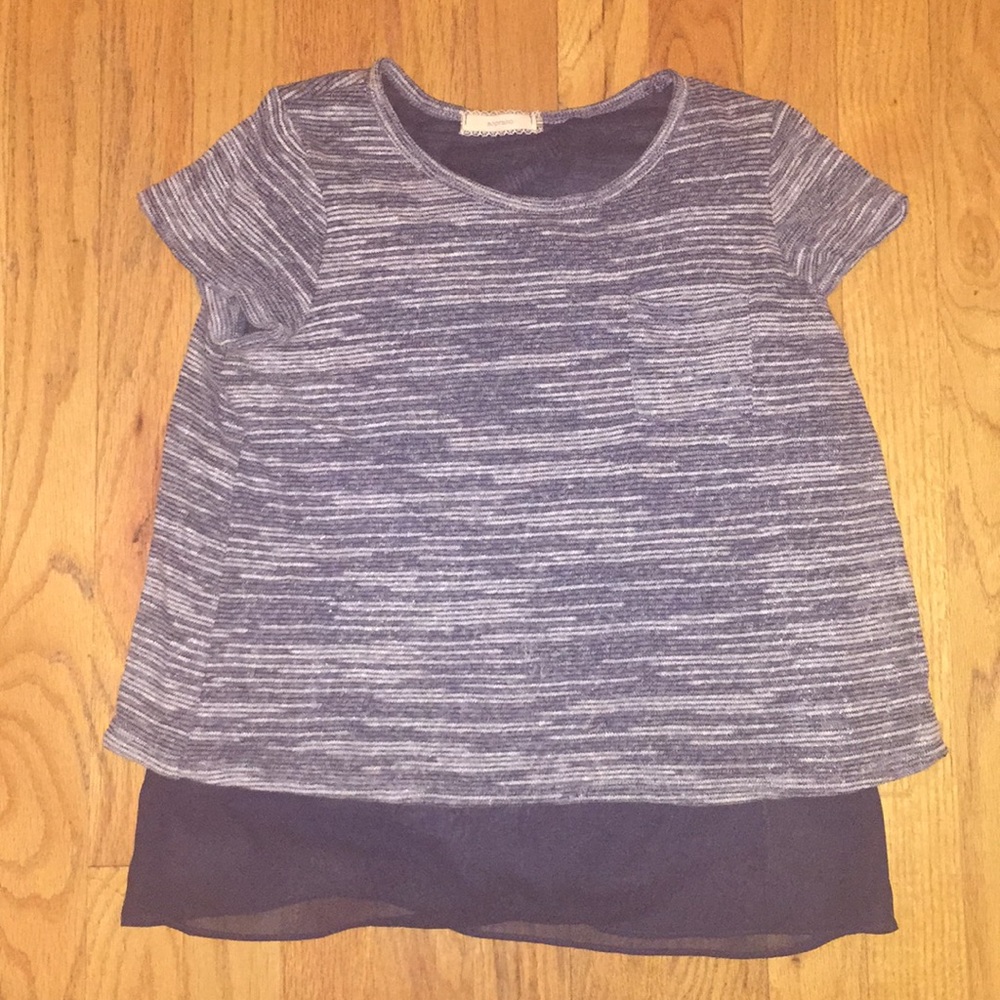 Navy blue and white striped top